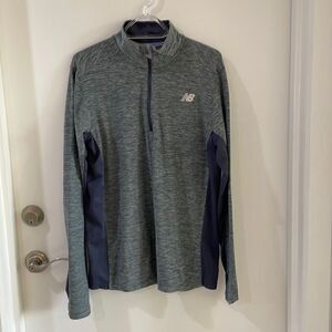 New Balance NB Dry heather gray 1/4 zip workout jacket medium